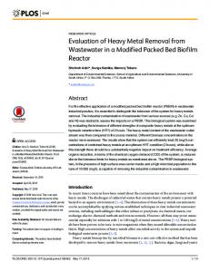 Evaluation of Heavy Metal Removal from Wastewater in a ... - PLOS