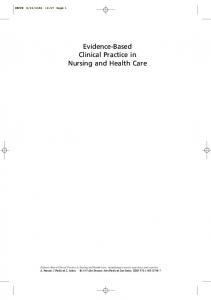 Evidence-Based Clinical Practice in Nursing and