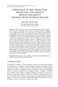 evidence from nigerian english
