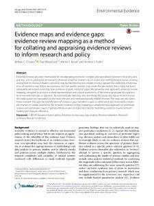 Evidence maps and evidence gaps - Environmental Evidence