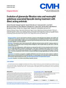 Evolution of glomerular filtration rates and neutrophil ...