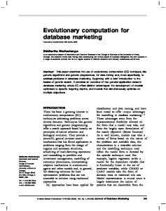 Evolutionary computation for database marketing - Springer Link