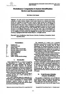 Evolutionary Computation in System Identification - Universiti Teknikal ...