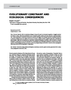 evolutionary constraint and ecological