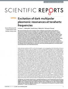 Excitation of dark multipolar plasmonic resonances at ... - Nature