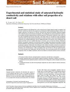 Experimental and statistical study of saturated ... - Wiley Online Library