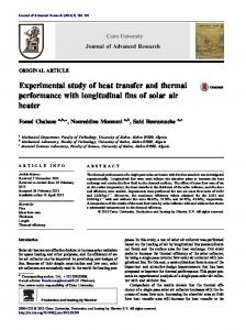Experimental study of heat transfer and thermal performance ... - Core