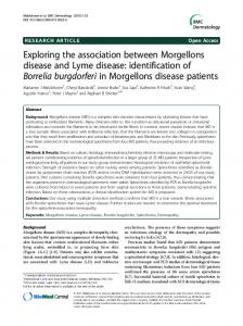 Exploring the association between Morgellons disease and Lyme ...