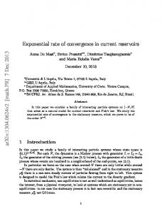 Exponential rate of convergence in current reservoirs