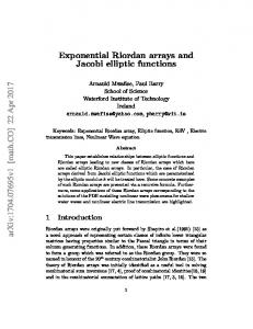 Exponential Riordan arrays and Jacobi elliptic functions arXiv ...