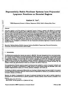 Exponentially Stable Nonlinear Systems have Polynomial Lyapunov