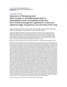 Expression of fibroblast growth factor receptor 1, fibroblast growth ...