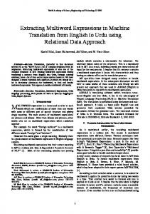 Extracting Multiword Expressions in Machine Translation ... - CiteSeerX