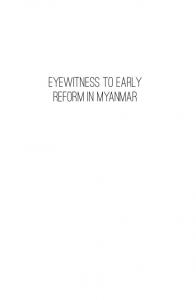 Eyewitness to Early Reform in Myanmar - OAPEN