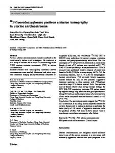 F-fluorodeoxyglucose positron emission tomography in ... - Springer Link