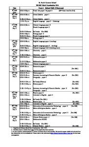 F6 HKDSE Mock Examination Timetable