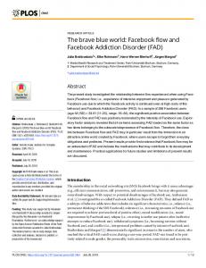 Facebook flow and Facebook Addiction Disorder (FAD) - PLOS