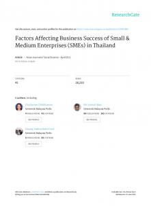 Factors Affecting Business Success of Small & Medium Enterprises ...