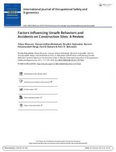 Factors Influencing Unsafe Behaviors and Accidents ...