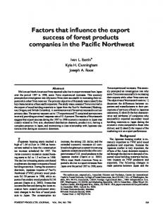 Factors that influence the export success of forest products companies ...