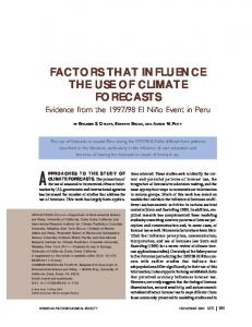 factors that influence the use of climate forecasts - CiteSeerX