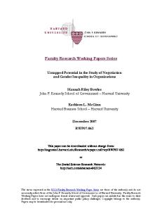 Faculty Research Working Papers Series - SSRN papers
