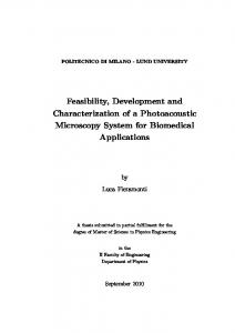 Feasibility, Development and Characterization of a Photoacoustic ...