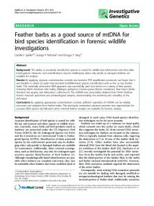 Feather barbs as a good source of mtDNA for bird ... - BioMedSearch