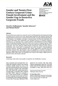 Female Involvement and the Gender Gap in Enron ... - SAGE Journals