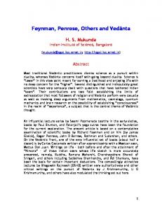 Feynman, Penrose, Others and Vedanta - Combustion, Gasification ...