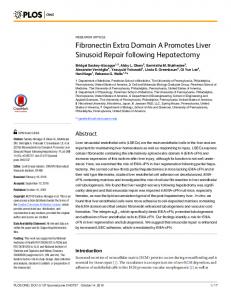 Fibronectin Extra Domain A Promotes Liver ... - Semantic Scholar