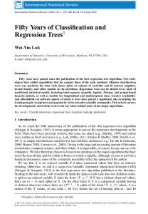 Fifty Years of Classification and Regression Trees - Department of