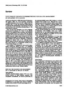 Fifty years of idiopathic thrombocytopenic purpura (ITP): management ...