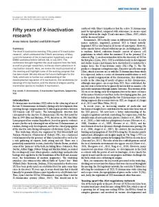 Fifty years of X-inactivation research - Development - The Company of ...