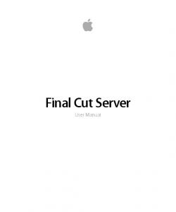 Final Cut Server User Manual