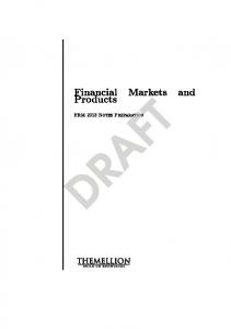 Financial Markets and Products