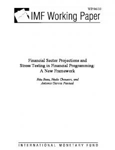 Financial Sector Projections and Stress Testing in Financial ... - IMF
