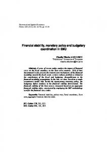 Financial stability, monetary policy and budgetary coordination in EMU