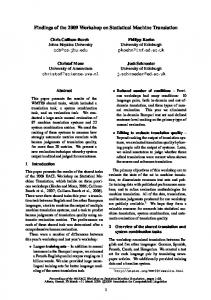 Findings of the 2009 Workshop on Statistical Machine Translation