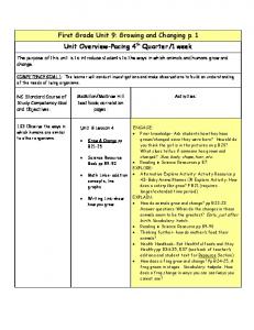 First Grade Unit 2: Growing and Changing Page 1 - Elementary ...