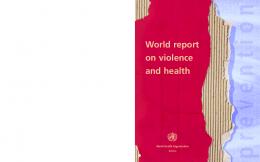 first World report on violence and health - World Health Organization
