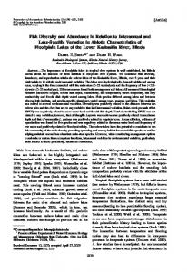 Fish Diversity and Abundance in Relation to Interannual and Lake ...