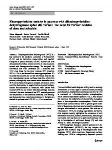 Fluoropyrimidine toxicity in patients with ... - Springer Link