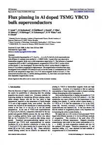 Flux pinning in Al doped TSMG YBCO bulk superconductors