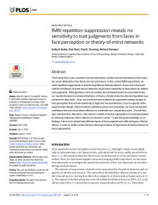 fMRI repetition suppression reveals no sensitivity to trait ... - PLOS