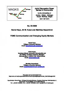 FOMC Communication and Emerging Equity Markets