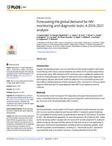 Forecasting the global demand for HIV monitoring and diagnostic tests