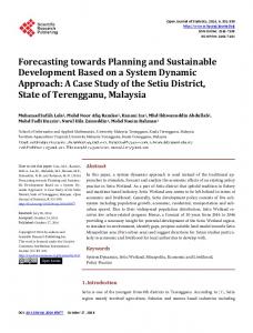 Forecasting towards Planning and Sustainable Development Based ...