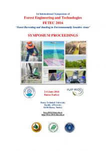 Forest Engineering and Technologies FETEC 2016 SYMPOSIUM ...