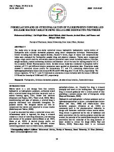 formulation and in-vitro evaluation of flurbiprofen controlled release ...